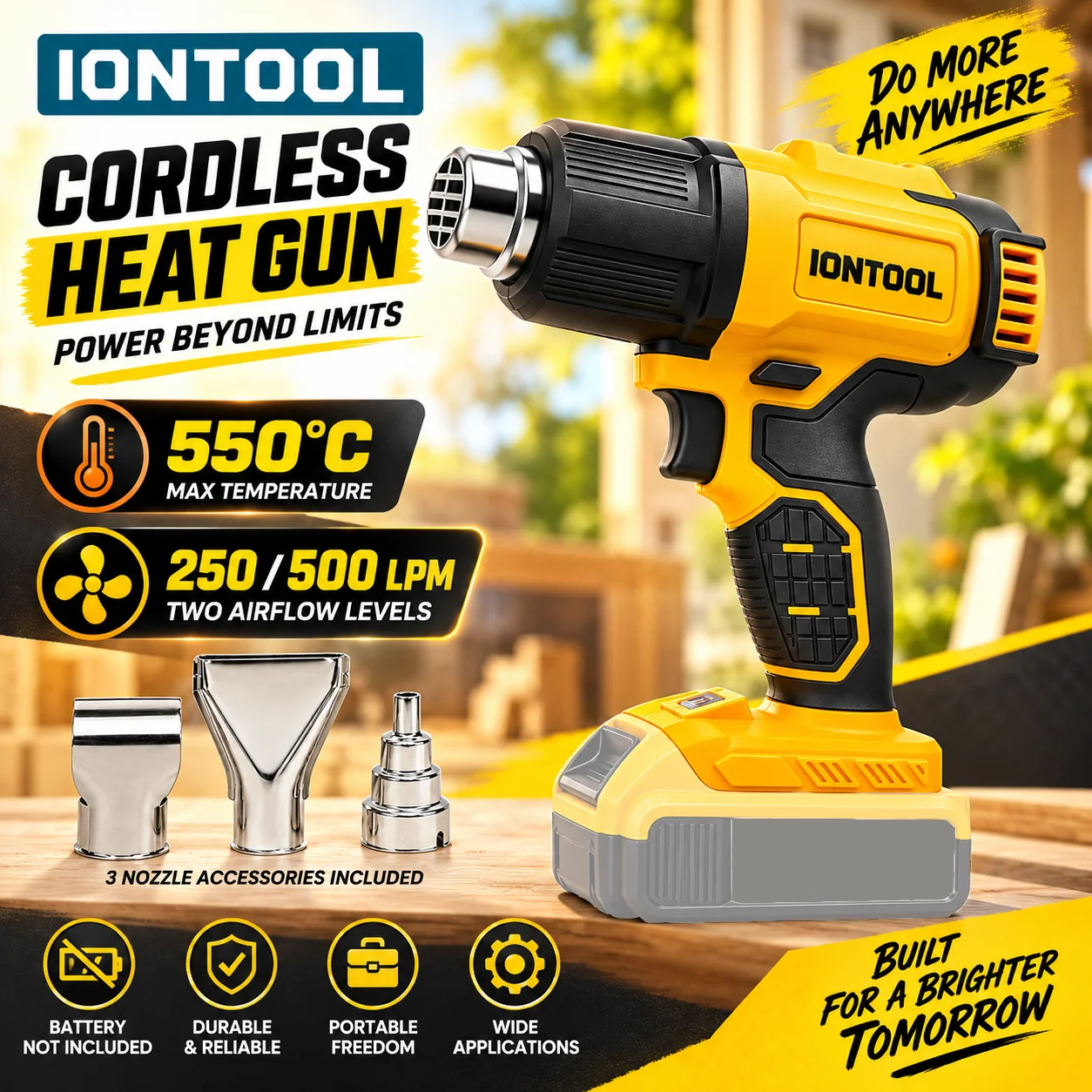 IONTOOL Gelb 550 ℃   Schnellhe – Cordless Heat Gun For Shrink Tubing Bewertung und Preis